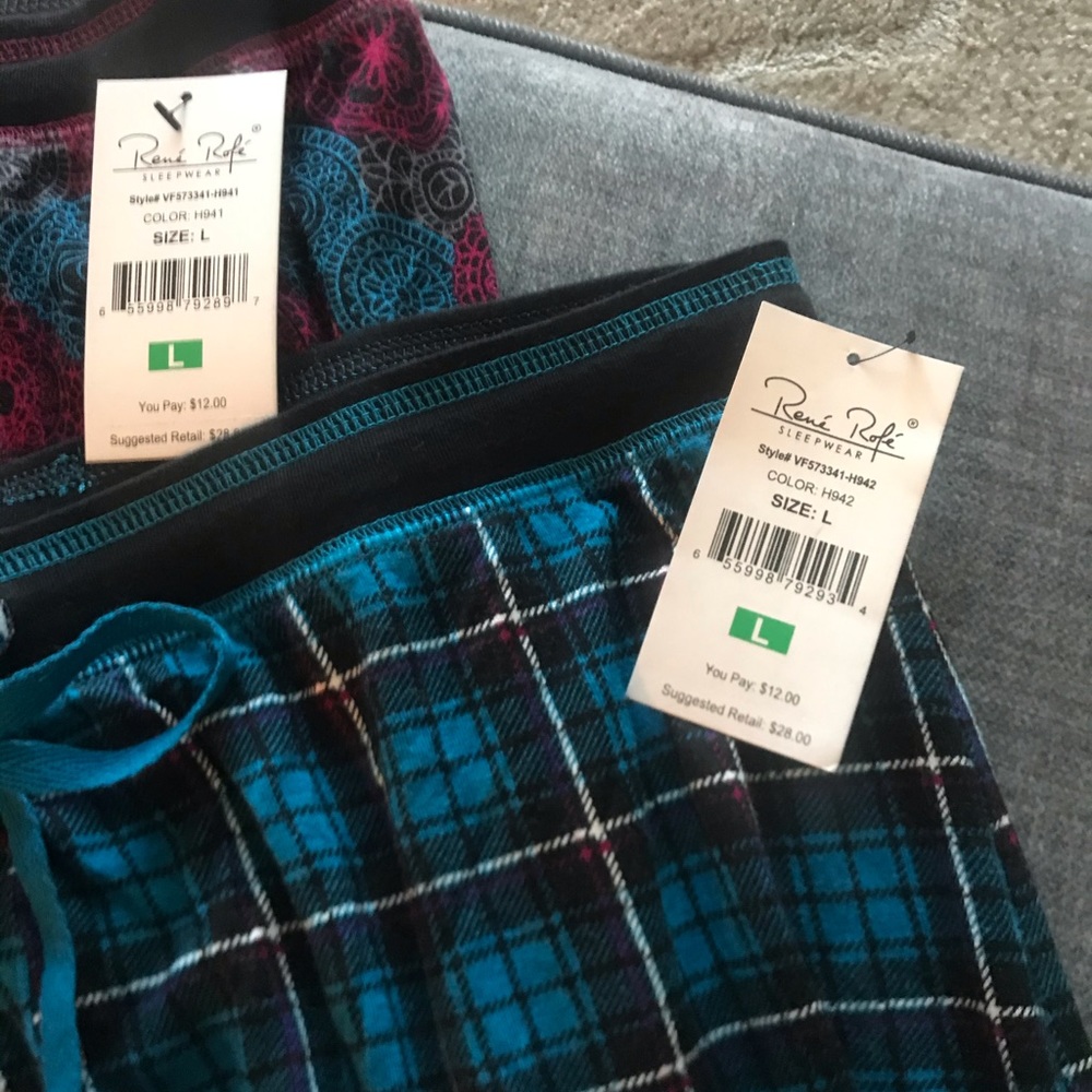 Rene Rofe light weigh PJ pants set of 2 L NWT